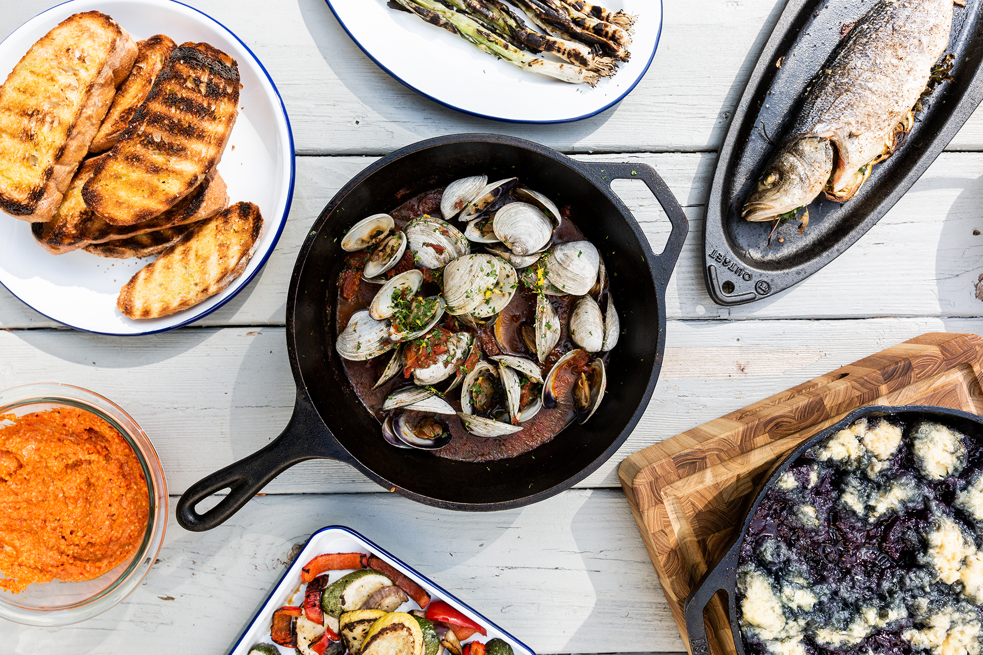 Grilled Clams with Chorizo