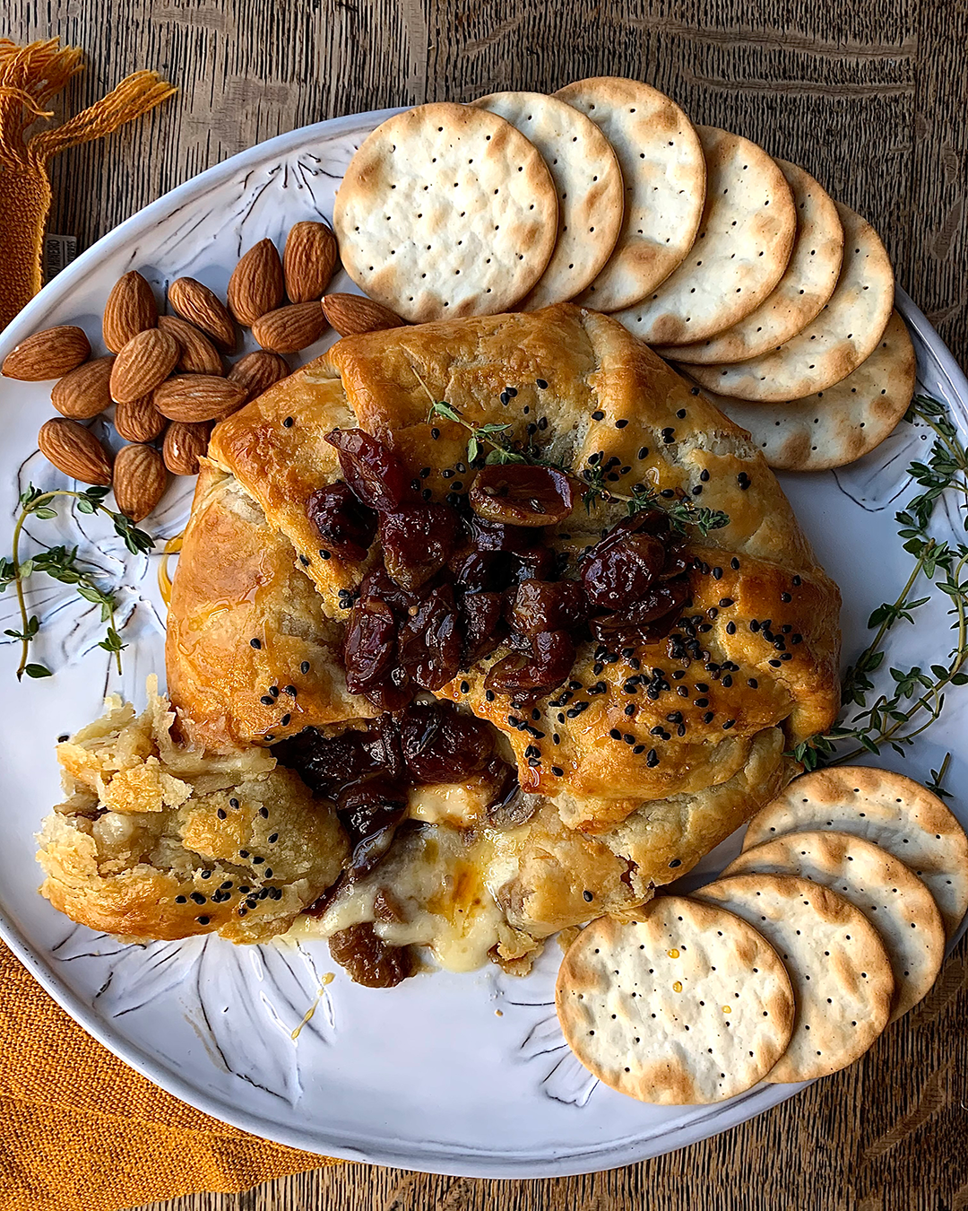 Baked Brie with Balsamic Roasted Grapes