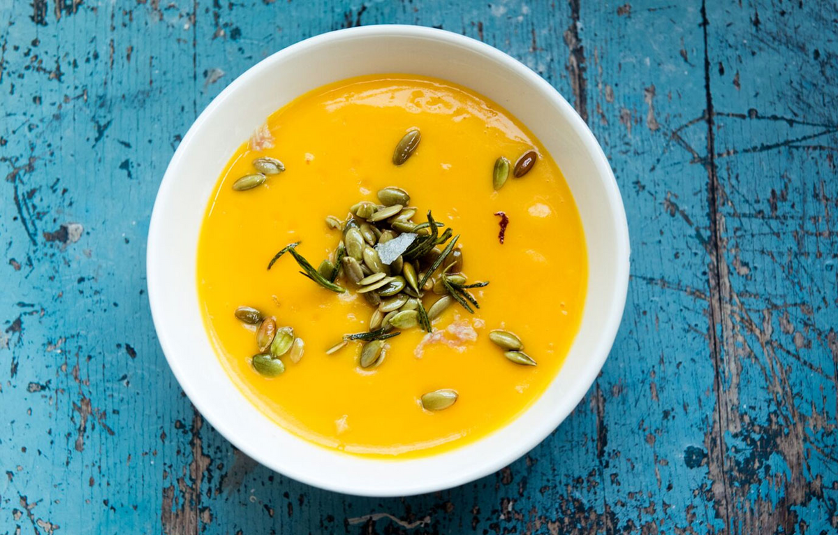 Butternut Squash Soup with Rosemary and Pumpkin
