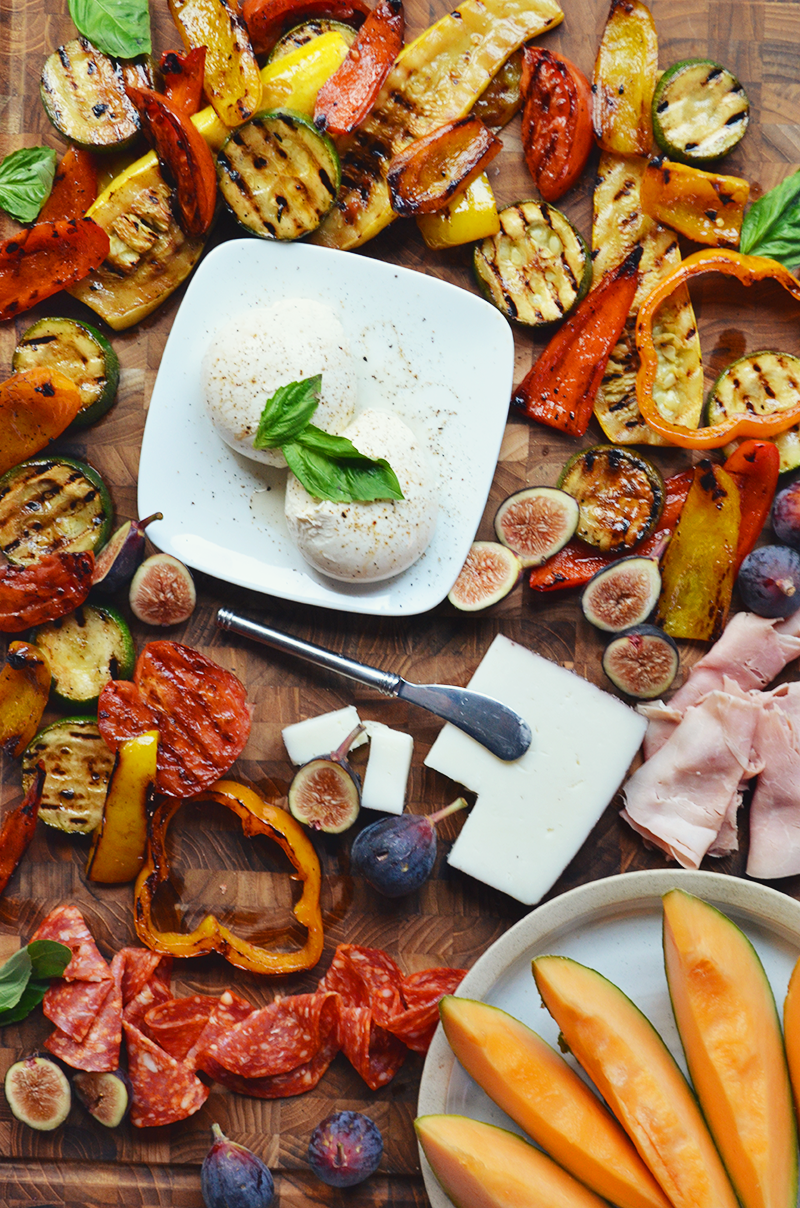 Marinated Grilled Vegetable Cheese Board