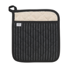 A Now Designs Black Pinstripe potholder over a white background.
