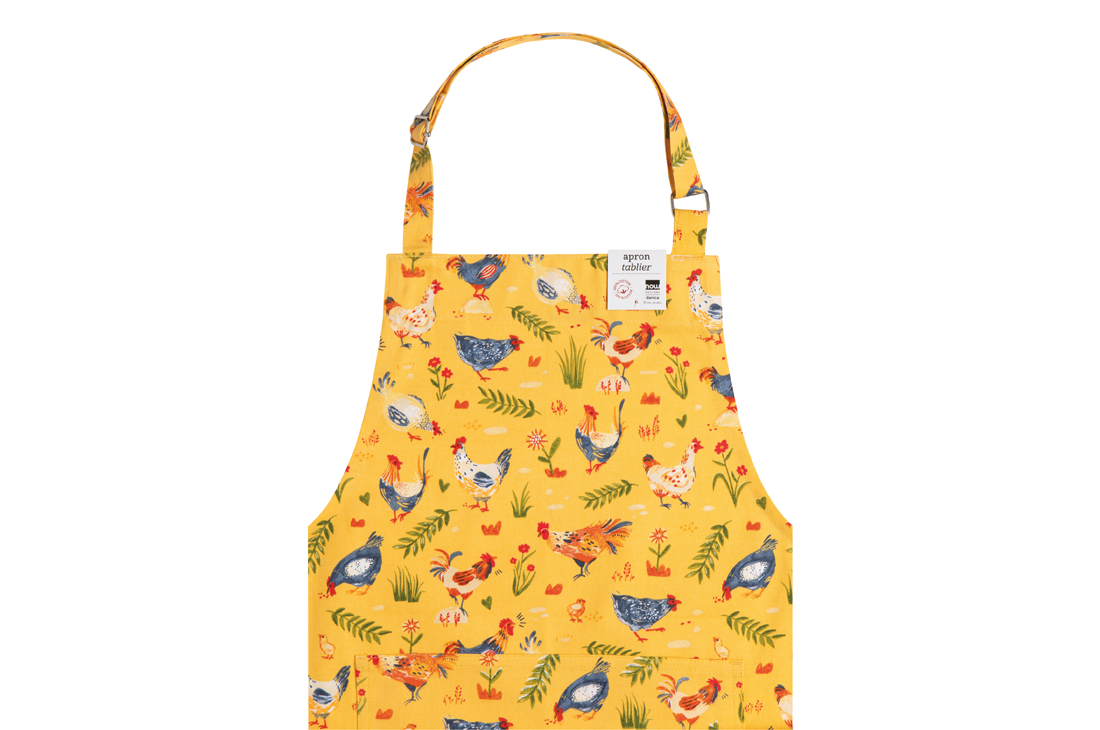 A Now Designs Free Range Apron over a white background.