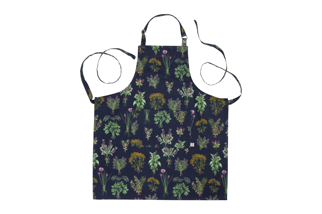 A Now Designs Fresh Herbs Apron over a white background.
