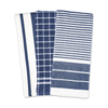 A set of blue patterned Mrs. Anderson's Kitchen Towels, Set of 3 over a white background.