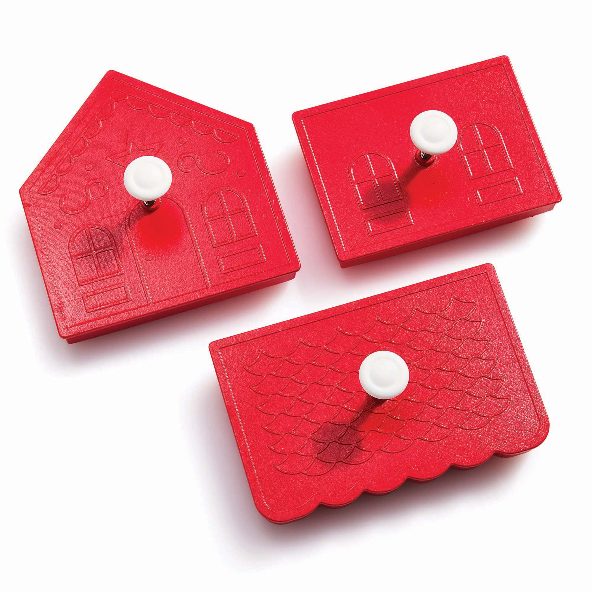 A King Arthur Baking Company 3-D Gingerbread Cutter Set sits over a white background.