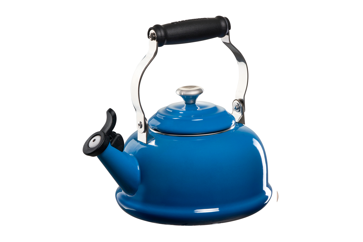 A Le Creuset Classic Kettle in Marseille over a white background.