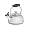 A Le Creuset Classic Kettle in Stainless Steel over a white background.