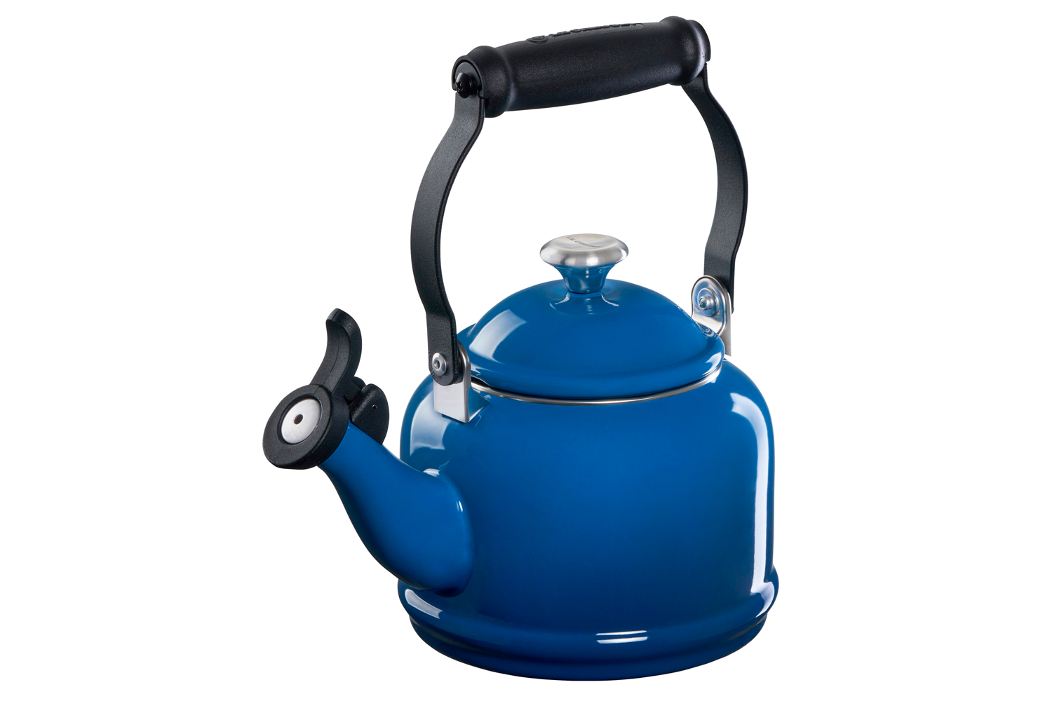 A Le Creuset Demi Kettle in Marseille over a white background.