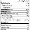 The nutrition label for LillyBean	Marshmallow Frosting Mix.