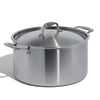 A Made In Stainless Clad Stock Pot in front of a white background.