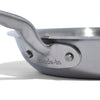 A close up of a Made In Stainless Clad Frying Pan in front of a white background.