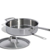 A Made In Stainless Clad Saute Pan with Lid in front of a white background.