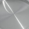 Close-up of a pan's stainless steel cooking surface.