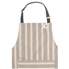 A Now Designs Pencil Stripe Grey Apron over a white background.