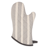 A Now Designs Pencil Stripe Grey Oven Mitt over a white background.