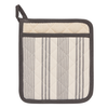 A Now Designs Pencil Stripe Grey Potholder over a white background.