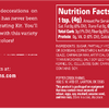 The nutrition label for a Pepper Creek Farms Holiday Decorating Kit.