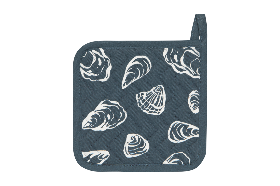 A Now Designs Shellfish potholder over a white background.
