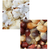 Close-up of popcorn and mixed corn kernels for healthy snacks